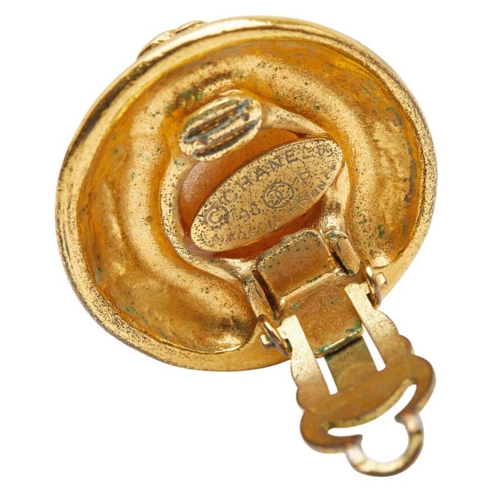 Chanel Cc Logo Round Clip-On Earrings #228896C50B - Picture 4 of 5